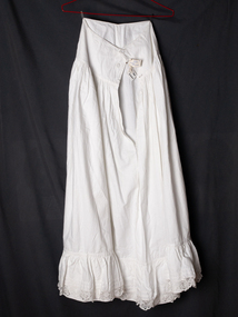 Clothing, Lady's white, long, half petticoat cotton c1900, c1900C