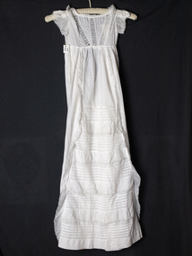 Clothing,  Baby's Christening gown , fine muslin, cut work, c1900, c1900