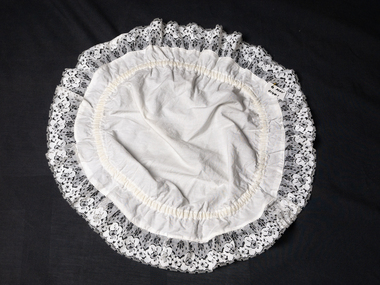Clothing, Lady's mop cap white cotton, lace c1910, c1910