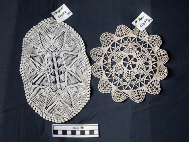 Haberdashery, x 2  small doilies crochet  c1900, c1900