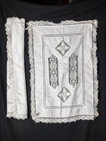Haberdashery,  Pillow Shams 1 pair white cotton,c1900, c1900