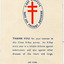 Thank you card from the Tuberculosis Branch of Department of Health, Victoria received after having injection.