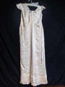 Clothing - Lady's ightdress, white silk, cap sleeves, lace, c1950
