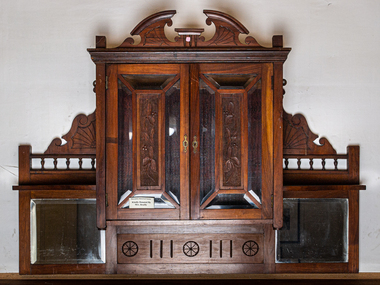 Furniture, Overmantel carved wood c1900, c1900