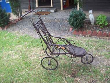 Functional object - perambulator wicker brown, c1900