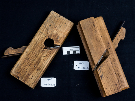Two Wooden handmade planes.
