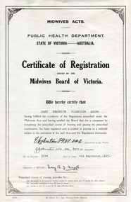 Certificate of Registration - Midwives Board