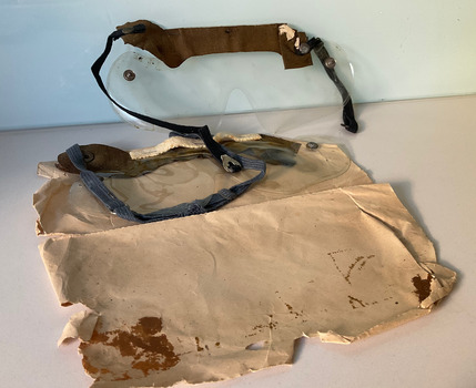 Eyeshields, Anti-Gas, Mk. II. WWII safety glasses - showing inner packaging.