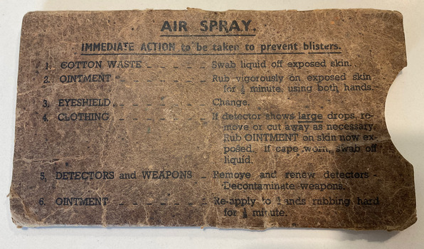 Eyeshields, Anti-Gas, Mk. II. WWII safety glasses - Heavy cardboard envelope back.