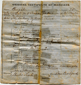 Certificate of Marriage for S. Tuck and C Draper.