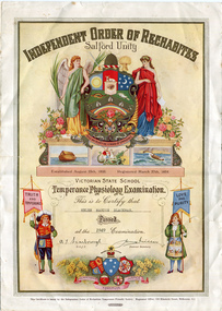 Independent Order of Rechabites Certificate for  Helen Blackman