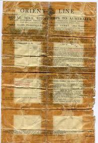 Steerage Ticket - RMS Orvieto for John Herron