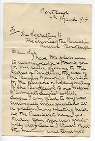 Letter requesting the use of the Burgess Memorial Pavilion