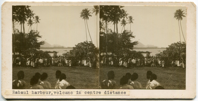 12	Rabaul harbour, Volcano in centre distance