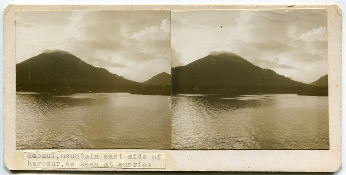 16	Rabaul, mountain east side of harbour, as seen at sunrise