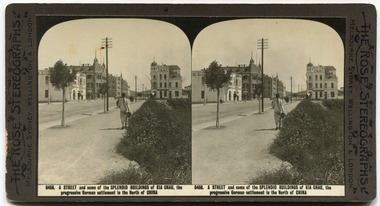 1	6,458	A street and some of the splendid buildings of Kia Chau, the progressive German settlement in the North of China.