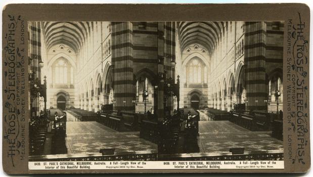 2	8439	St. Paul’s Cathedral, Melbourne, Australia. A full length view of the interior of this beautiful building.