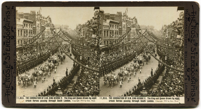 10	11,856	The Coronation of H.M. King George V. The crowned King and Queen in the Royal Carriage passing Hyde Park Corner.