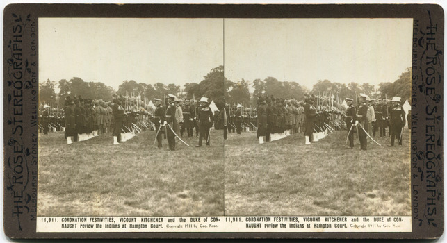 21	11,911	Coronation Festivities, Viscount Kitchener and the Duke of Connaught review the Indians at Hampton Court.