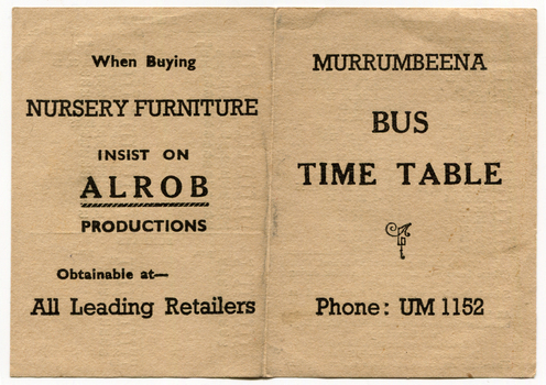 Murrumbeena Bus Time Table - outside
