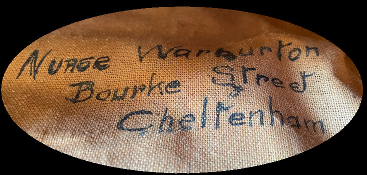 Name handwritten inside Nurse Warburton's Gladstone Bag