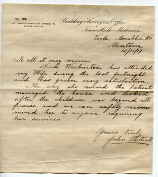 Letter dated 12 October 1917 from John Botterill