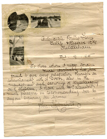 Letter dated 21 September 1905 from John J Lambert.