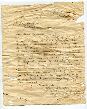 Letter dated 11 November 1925 from Augustus E. J. Caines.