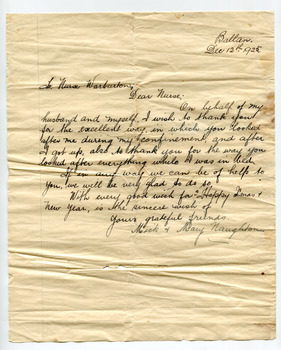 Letter dated 12 December 1925 from Mick and Mary Naughton.