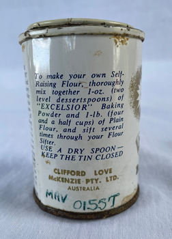McKenzie's Excelsior Baking Powder - Direction for making Self-Raising Flour.