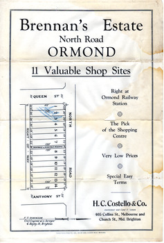 Brennan's Estate, Ormond, Victoria  Second Auction of unsold shops