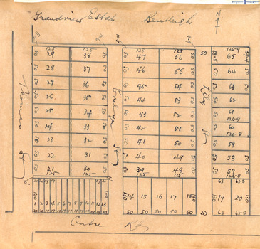 Grandview Estate - hand drawn plan of subdivision