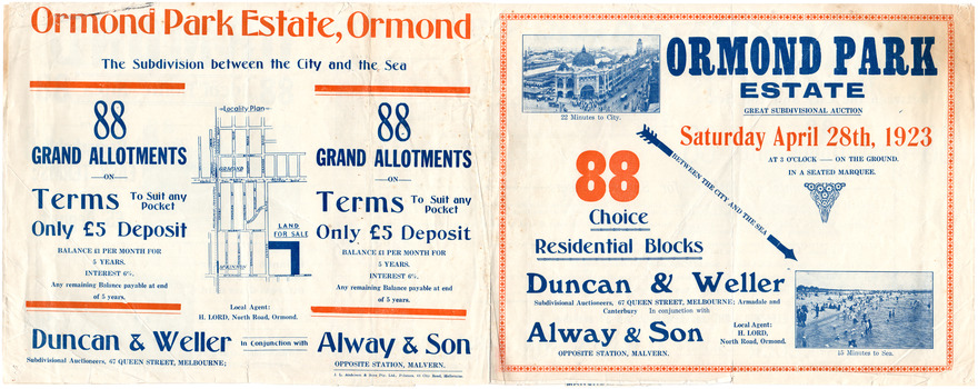 Ormond Park Estate, Ormond Real estate flyer