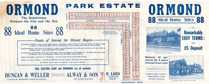 Ormond Park Estate, Ormond Real estate flyer