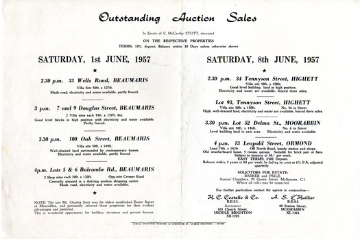 Outstanding Auction Sales for Mr Charles Stott estate.