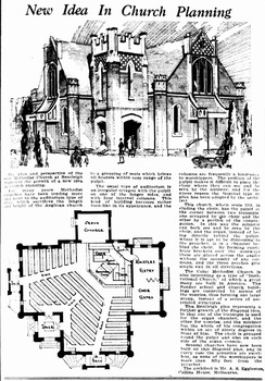 A Newspaper article on the building of Methodist Church Centre Road, Bentleigh.