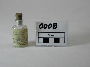 A F Potter pill bottle, Pharmacy, c.1920