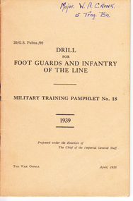 Book, Drill for Foot Guards and Infantry of the Line, 04/1939