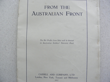 Book, From the Australian Front, 1917