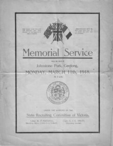 Memorial Service Program, March 1918