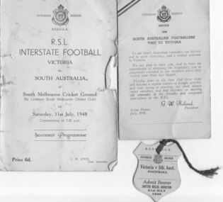 RSL Interstate Football Program, Renwick Pride, 1948