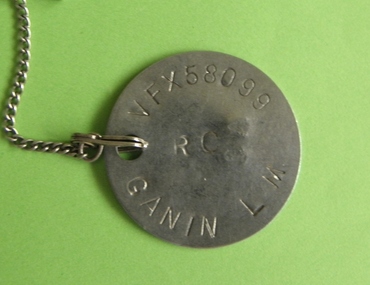 'Dog Tag' VXF58099 L M Ganim, ?1940