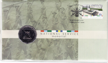 Pre Stamped Envelope and 50 cent piece, 2010