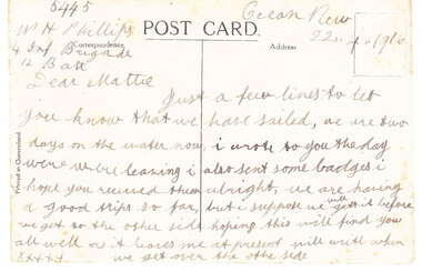 Post Card from 5445 W H Phillips, Early 20th Century