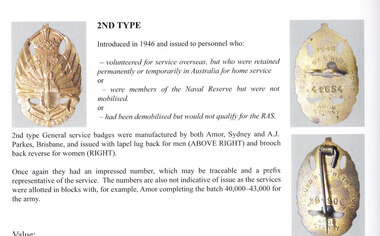 General Service Badge 2nd Type, Amor, circa 1940's