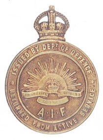 Badge - Disharged Returned Soldier Badge, Early 20th century