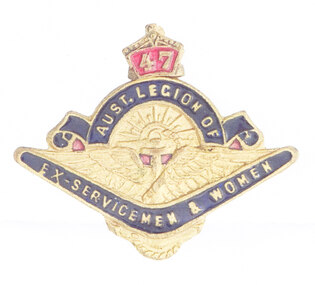 Badge - Aust Legion of Ex Servicemen and Women, Mid 20th Century