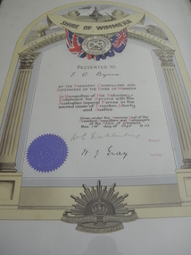 Certificate - VX32317 F O Bryne, Mid 20th Century