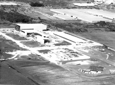 Photograph, Untitled [Aerial view of construction of CSR Softwood Dartmoor Mill], n.d