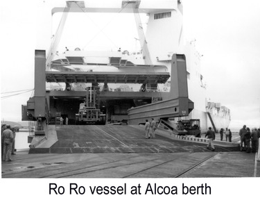 Photograph, Ro Ro vessel at Alcoa berth, n.d